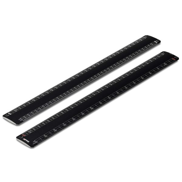 300mm Rulex architects oval scale ruler - black