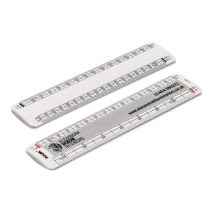 Oval printed scale ruler
