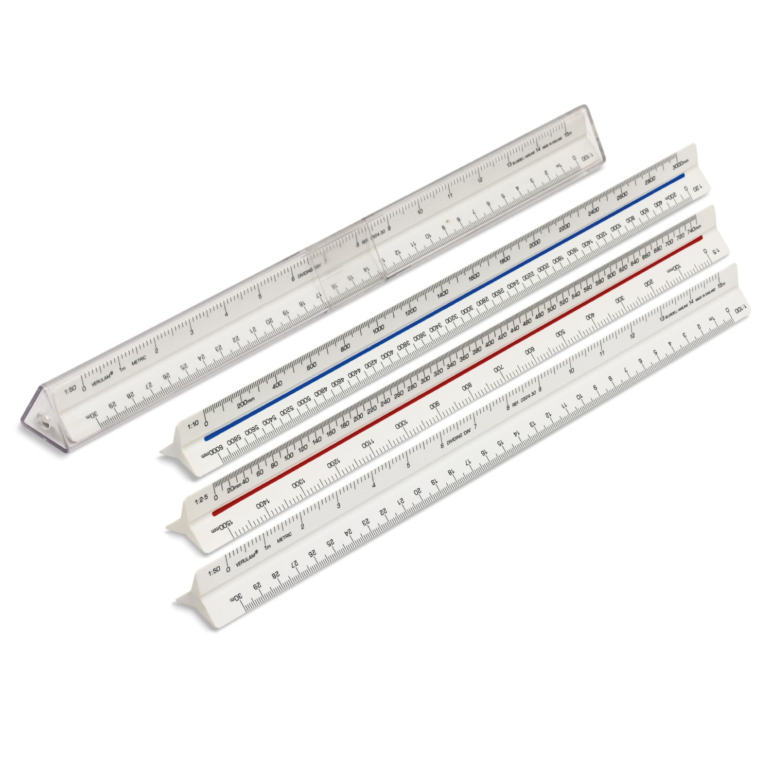 4 Inch Architectural Triangular Scale Ruler w/flapped Pouch