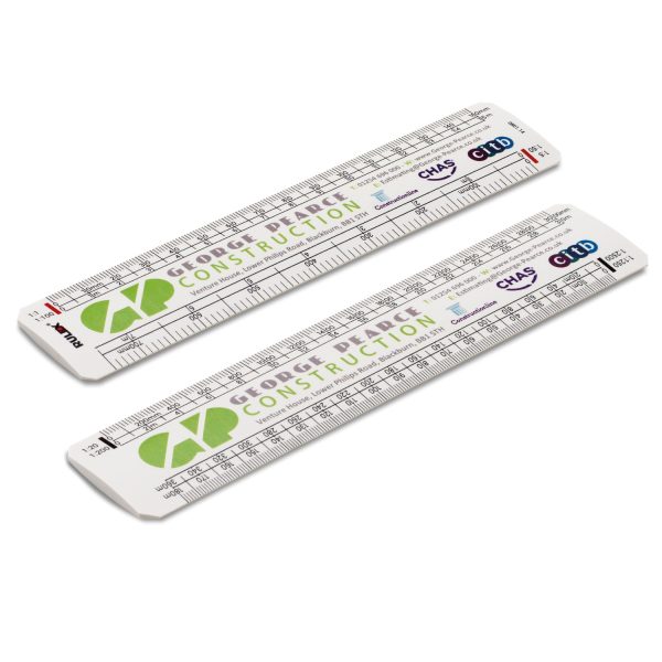 Scale ruler with logo